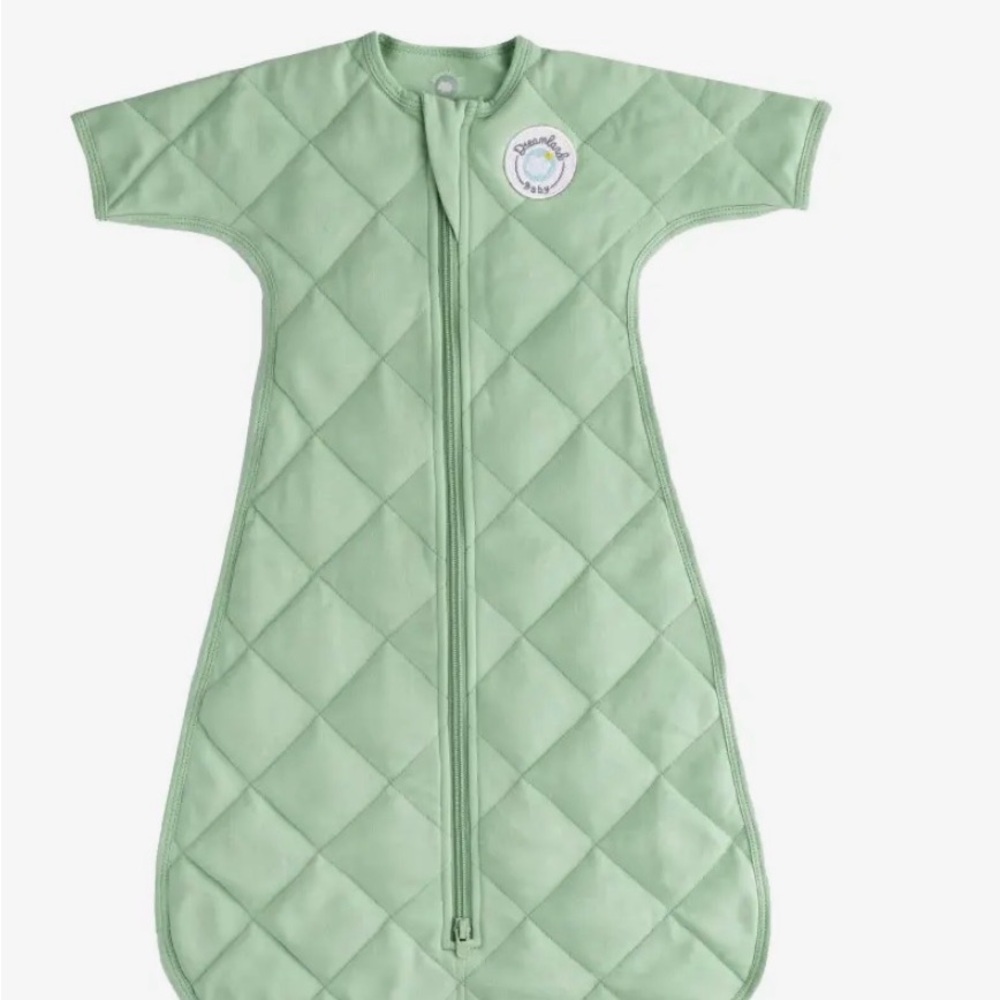 Quilted Light Green Baby Sleep Sack with Front Zipper